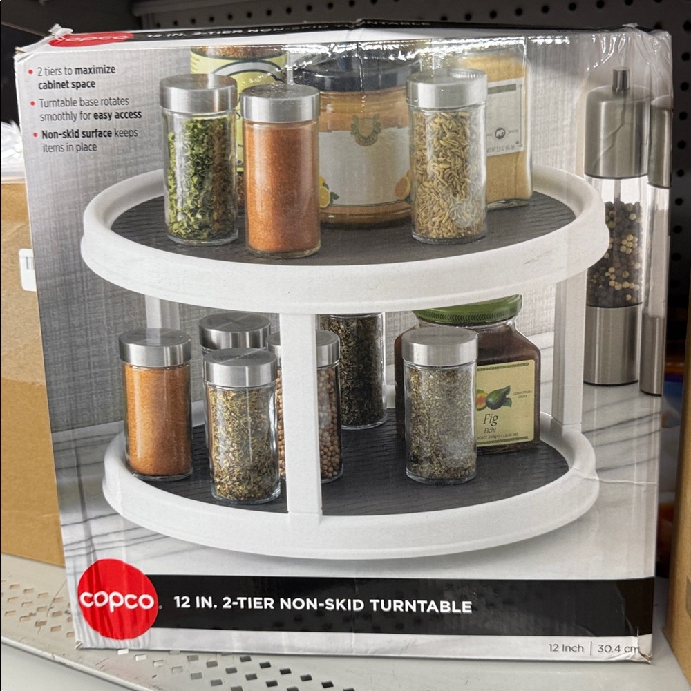 Copco White 2-Tier Non-Skid Turntable